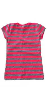 Vorschaubild 3 von Damen T-Shirt Gr. M Gestreift V-Ausschnitt Pink Grau