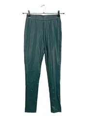 Vorschaubild 1 von Damen Kunstleder Leggings Grün Größe S Modisch