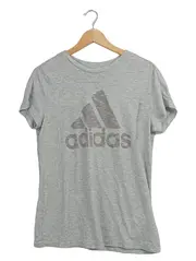 Vorschaubild 1 von Damen T-Shirt Grau Logo-Print Sportshirt Gr. M 38