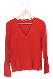 Vorschaubild 1 von Damen Pullover V-Ausschnitt Rot Gr. 34/XS Casual Elegant
