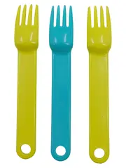 Vorschaubild 2 von Kinderbesteck 3x Gabeln Gelb Türkis Kunststoff 16cm