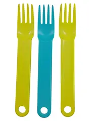Vorschaubild 1 von Kinderbesteck 3x Gabeln Gelb Türkis Kunststoff 16cm