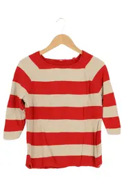 Vorschaubild 1 von Damen Pullover Gr. 36/S Gestreift Rot Beige 3/4-Arm