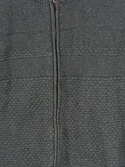 Vorschaubild 3 von Strickjacke Herren Grau M Casual Strukturmuster Reißverschluss