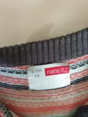 Vorschaubild 2 von Kinder Pullover Gr. 74 Blau Gestreift Langarm Baumwolle