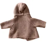 Vorschaubild 4 von Baby Strickjacke Kapuze Gr. 56 Braun Sherpa-Futter Neugeboren