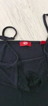 Vorschaubild 2 von Damen Top Shirt Gr. 38/M Schwarz Spitze Casual