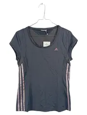 Vorschaubild 1 von Damen Sport Shirt Funktionsshirt 3 Streifen Grau Rosa Gr. S