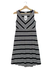 Vorschaubild 1 von Damen Freizeitkleid Gr. 36/S gestreift Schwarz-Weiß Casual