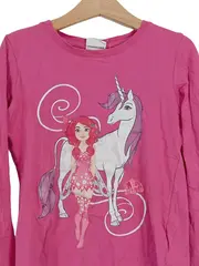 Vorschaubild 2 von Mädchen Langarmshirt Pink Gr. 134 Einhorn