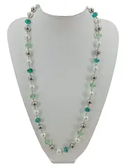 Vorschaubild 1 von Damen Halskette Mehrfarbig Elegant Perlen Strass Metall Glas 39cm