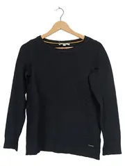 Vorschaubild 1 von Damen Strickpullover Gr. S Schwarz Rippstrick Langarm Basic