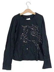 Vorschaubild 1 von Gap Kids Mädchen Langarmshirt Einhorn Glitzer Schwarz Gr. XL