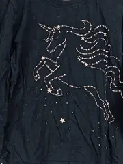 Vorschaubild 2 von Gap Kids Mädchen Langarmshirt Einhorn Glitzer Schwarz Gr. XL