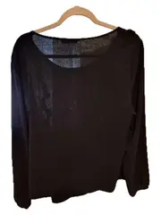 Vorschaubild 3 von Damen Bluse Schwarz Gr. 42 XL Langarm mit Rüschen Feminin