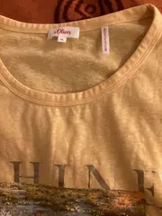 Vorschaubild 5 von Damen T-Shirt Gr. 46 Gelb SHINE Print Kurzarm Casual