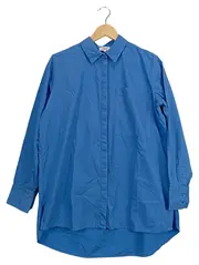 Vorschaubild 1 von Damen Hemdbluse Gr. 36/S Blau Casual Baumwolle Langarm