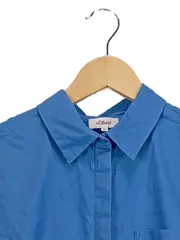 Vorschaubild 5 von Damen Hemdbluse Gr. 36/S Blau Casual Baumwolle Langarm