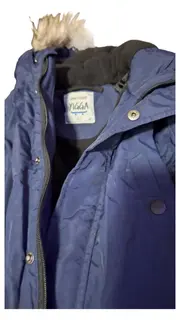 Vorschaubild 6 von Kinder Parka Winterjacke Kapuze Fellbesatz Blau Gr. 152