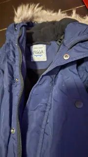 Vorschaubild 7 von Kinder Parka Winterjacke Kapuze Fellbesatz Blau Gr. 152