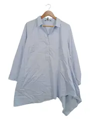 Vorschaubild 1 von Damen Hemdbluse Blau Gr. 42/XL Modern Baumwolle Langarm