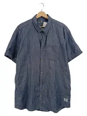 Vorschaubild 1 von Herren Freizeithemd Kurzarm Gestreift Blau Gr. 56 3XL Casual