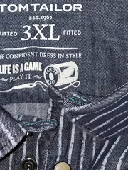 Vorschaubild 4 von Herren Freizeithemd Kurzarm Gestreift Blau Gr. 56 3XL Casual