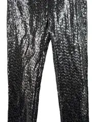 Vorschaubild 2 von Damen Leggings Pailletten Hi-Rise Silber Glamour Gr. S Extra Long