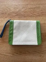 Vorschaubild 2 von Damen Clutch Geldbörse Leder Grün Blau Weiß