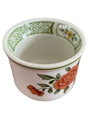 Vorschaubild 1 von Dekoschale Keramik Weiß Blumenmuster 6x4,5cm Klassisch