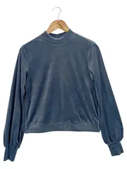 Vorschaubild 1 von HUNKEMÖLLER Damen Pullover Samt Blau Gr. 32;XS Langarm Rollkragen Casual