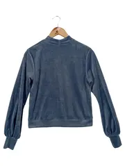 Vorschaubild 2 von HUNKEMÖLLER Damen Pullover Samt Blau Gr. 32;XS Langarm Rollkragen Casual