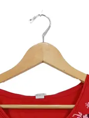 Vorschaubild 3 von Damen T-Shirt Gr. 40/L Rot mit Blumenmuster Casual