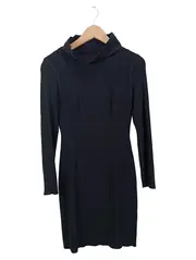 Vorschaubild 1 von Strickkleid Bleistiftkleid Elegant Business Wolle Schwarz Gr. 36 S