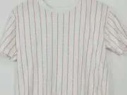 Vorschaubild 2 von T-Shirt Herren Gr. S Weiß Gestreift Logo Print Baumwolle Casual
