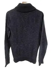 Vorschaubild 4 von Herren Pullover Schalkragen Blau Meliert Gr. M Baumwolle