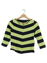 Vorschaubild 1 von Damen Pullover Langarm Gestreift Grün Schwarz Gr. 36/S