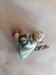 Vorschaubild 2 von Engel mit Ziehharmonika Porzellan Dekofigur Nostalgisch Mehrfarbig 6cm