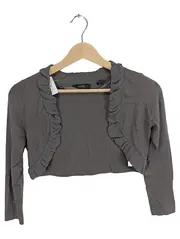 Vorschaubild 1 von Damen Strickjacke Bolero Grau Gr. 34/XS mit Rüschen