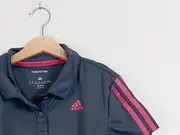 Vorschaubild 3 von Kinder Poloshirt Grau Gr. 128 Kurzarm Sportlich Uni Logo Streifen