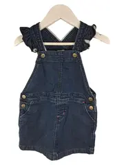 Vorschaubild 1 von Latzkleid Jeanskleid Mädchen Gr. 92 Blau Denim Rüschen