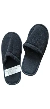 Vorschaubild 2 von Damen Hausschuhe Gr. 36 Schwarz Textil Slip-On Hausschuh Pantoffel