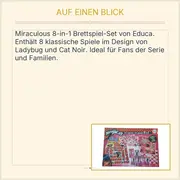 Vorschaubild 3 von Miraculous Brettspiel Set 8in1 Ladybug Cat Noir Kinderspiel ab 4 Jahre