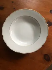 Vorschaubild 2 von Suppenteller 24cm Porzellan Weiß Klassisch Uni Metallic