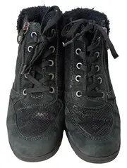 Vorschaubild 2 von Damen Stiefel Gr. 37.5 Schwarz Winterstiefel Warmfutter Schnürung Reißverschluss