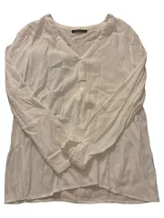 Vorschaubild 1 von Damen Bluse Langarm V-Ausschnitt Weiß Gr. 40 Basic Viskose