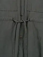 Vorschaubild 4 von Damen Hemdblusenkleid Utility Stil Tunnelzug Grau Gr. XS