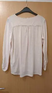 Vorschaubild 2 von Damen Langarmshirt Henley Rosa Gr. S 36 Baumwolle Casual