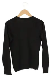 Vorschaubild 2 von Damen Pullover V-Ausschnitt Schwarz Gr. 38/M Baumwolle Basic