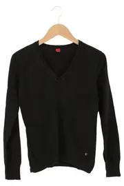 Vorschaubild 1 von Damen Pullover V-Ausschnitt Schwarz Gr. 38/M Baumwolle Basic